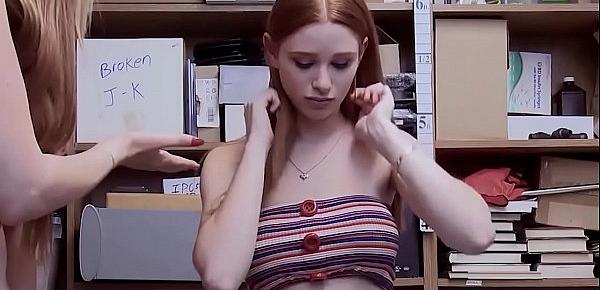  Redhead MILF mom and teen fucked by mall cops on CCTV